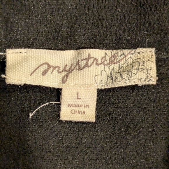 Women's Mystree mixed media black faux fur & suede cropped jacket | Size L - Picture 7 of 8